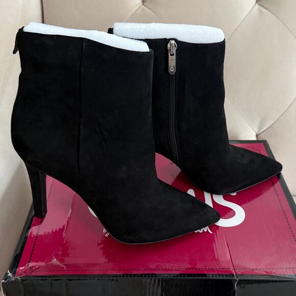 Circus by Sam Edelman Black Pointed Faux Suede Bootie - Picture 2 of 7